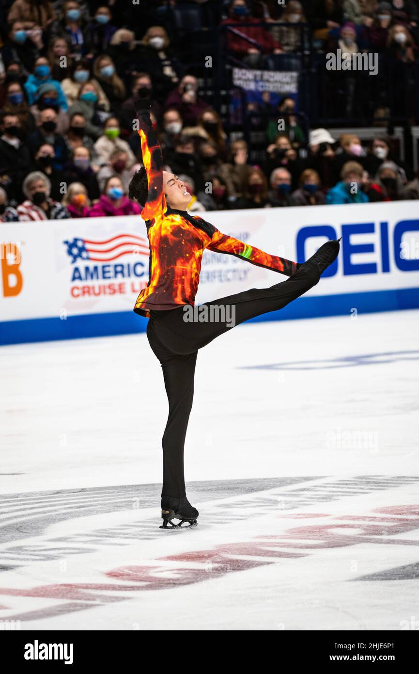 Nathan Chen competes in the free skate that helped him win the gold