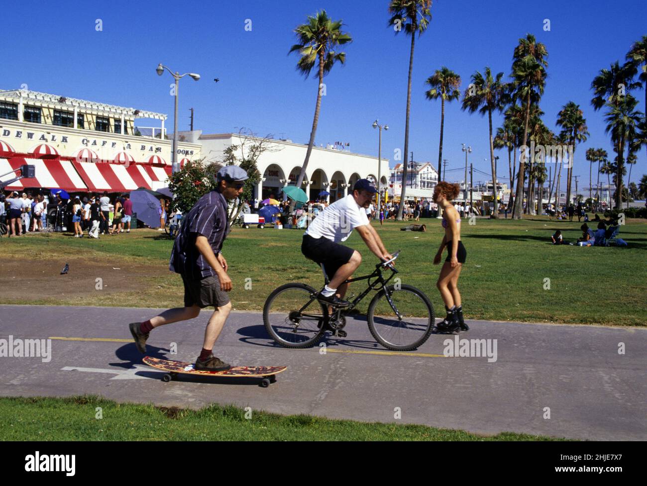 usa los angeles venice beach rollerblade bicycling Stock Photo Alamy