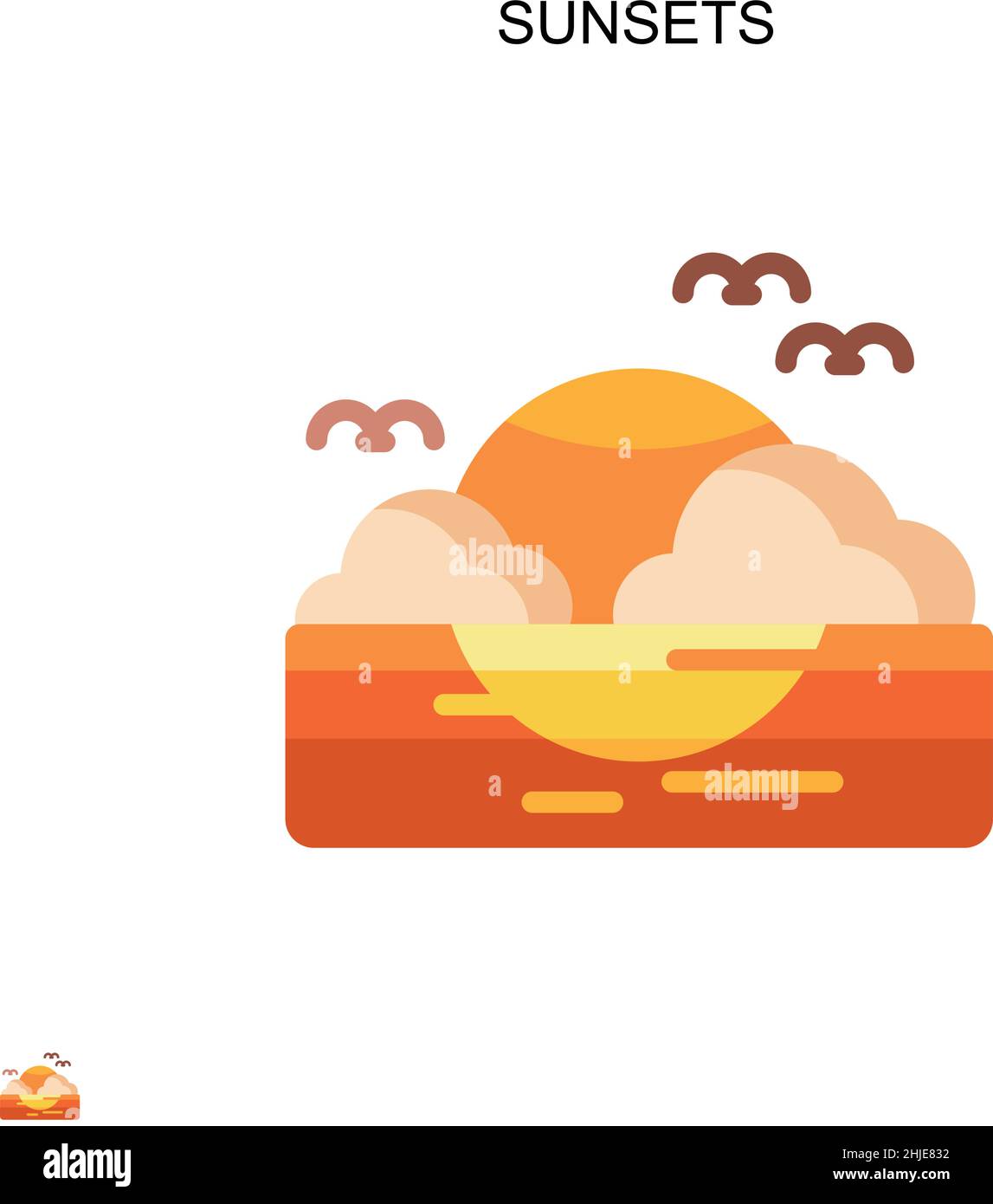 Sunsets Simple vector icon. Illustration symbol design template for web ...