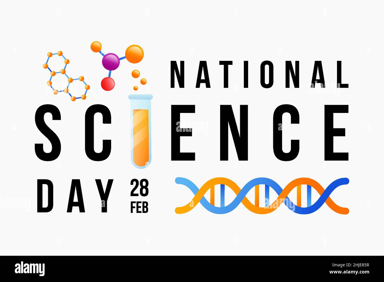 national science day simple design illustration vector Stock Vector