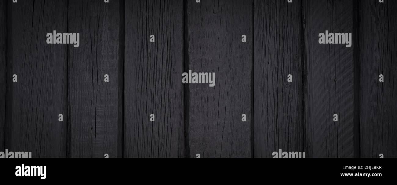 Black wooden planks texture background Stock Photo