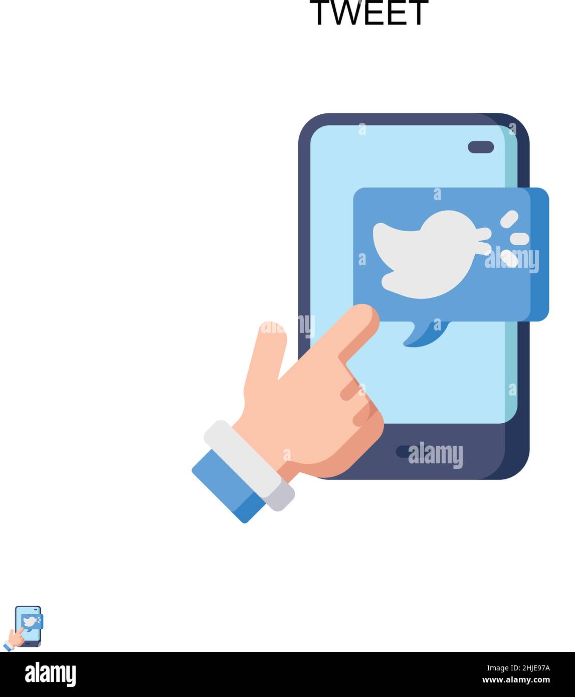 Tweet Simple vector icon. Illustration symbol design template for web mobile UI element. Stock Vector