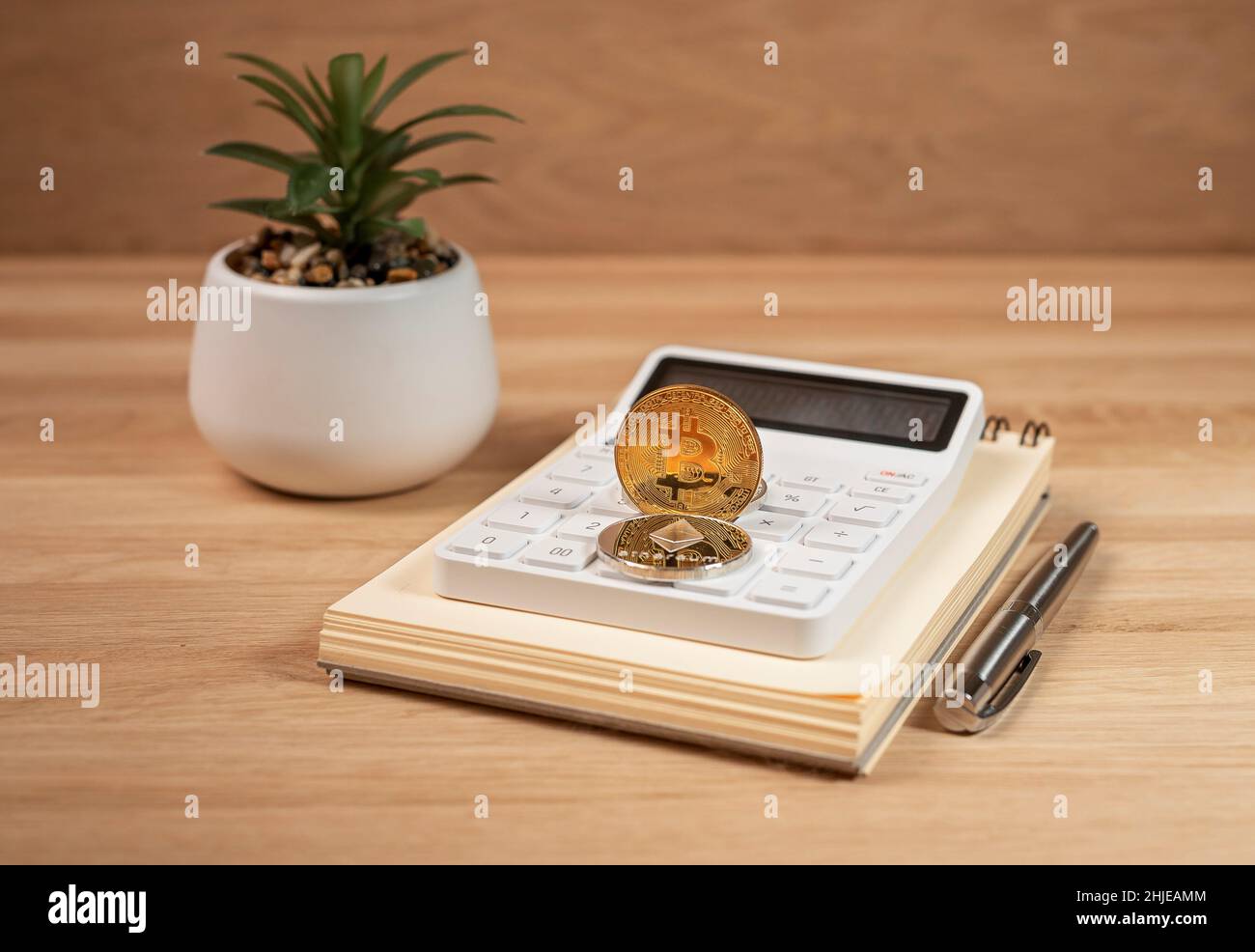 Bitcoin vs etherium in financial world. Cryptocurrency in bookkeeping. Crypto  investment and risks calculating Stock Photo - Alamy