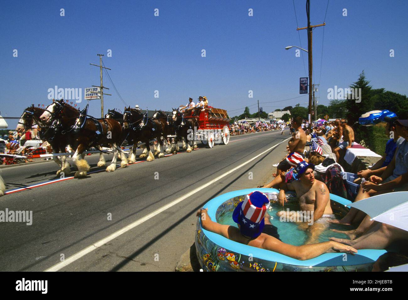La plus ancienne parade Bristol RI, Fete independance 4 Juillet Stock Photo