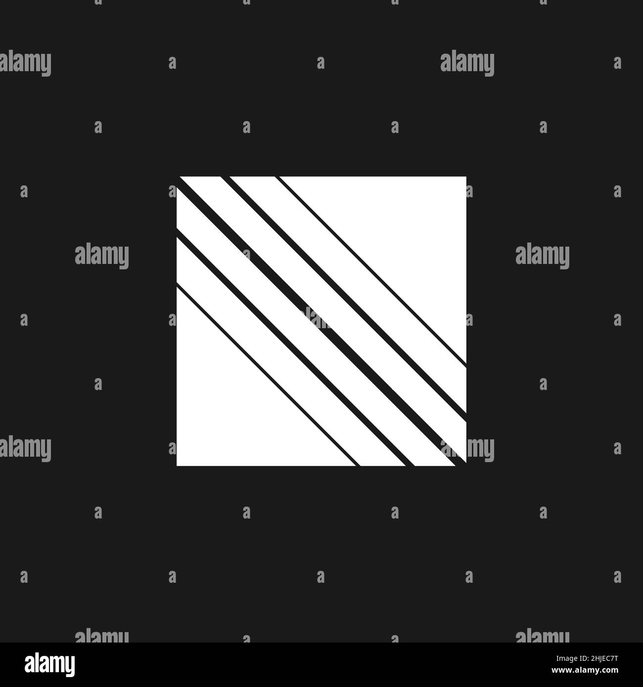 Retrowave striped square 1980s style. Synthwave black and white ...