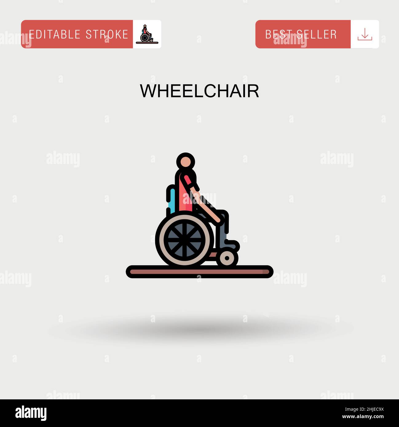 Wheelchair Simple vector icon. Stock Vector