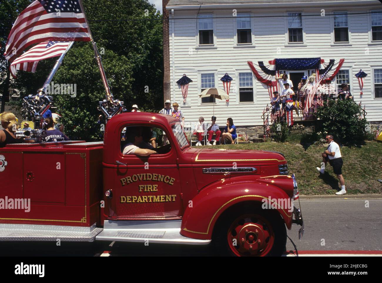 La plus ancienne parade Bristol RI, Fete independance 4 Juillet Stock Photo