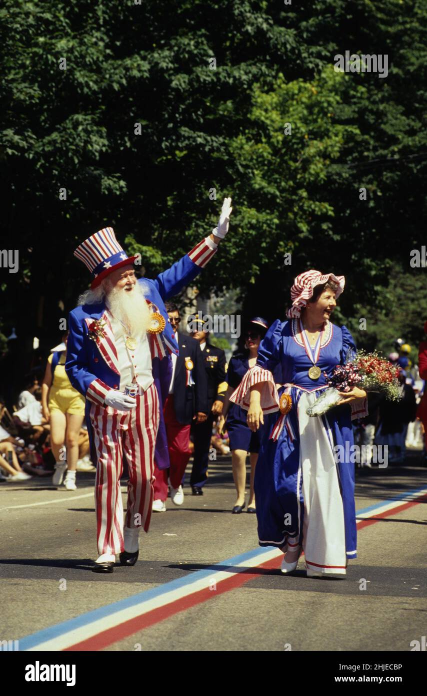 La plus ancienne parade Bristol RI, Fete independance 4 Juillet Stock Photo
