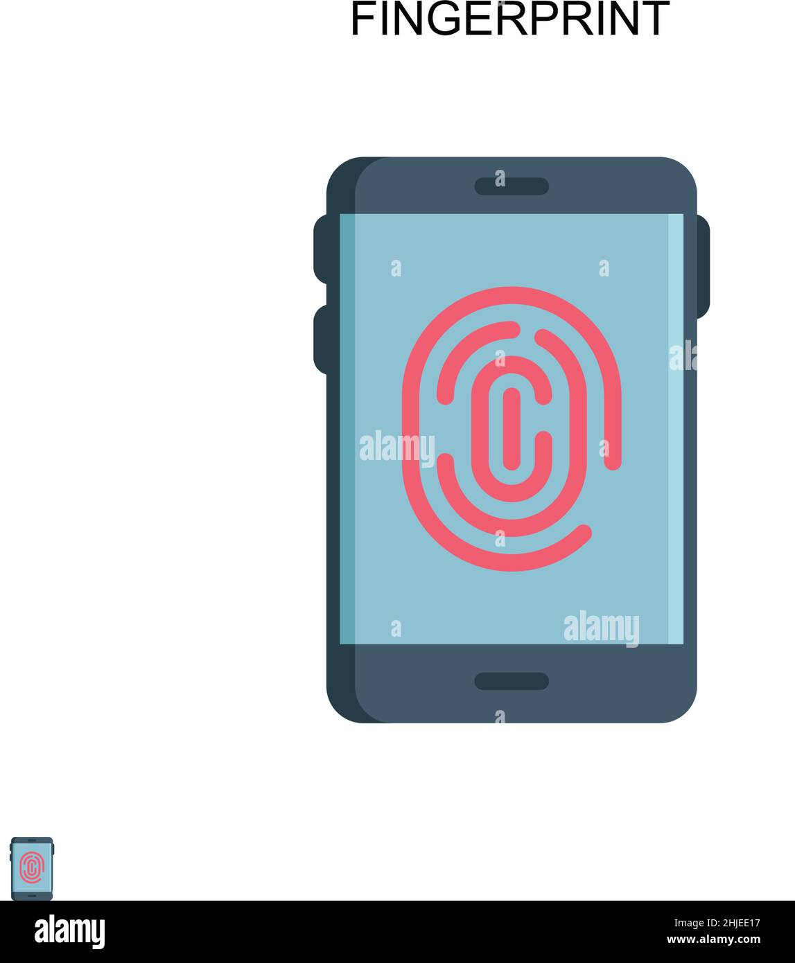 Fingerprint Simple vector icon. Illustration symbol design template for web mobile UI element. Stock Vector