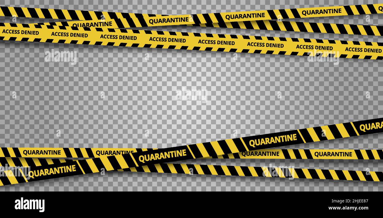 Strips of quarantine. Cordon warning caution sign. Black and yellow