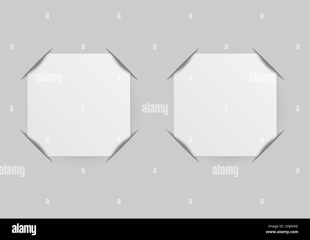 Blank paper with corner template. Photo frame corners. Square card