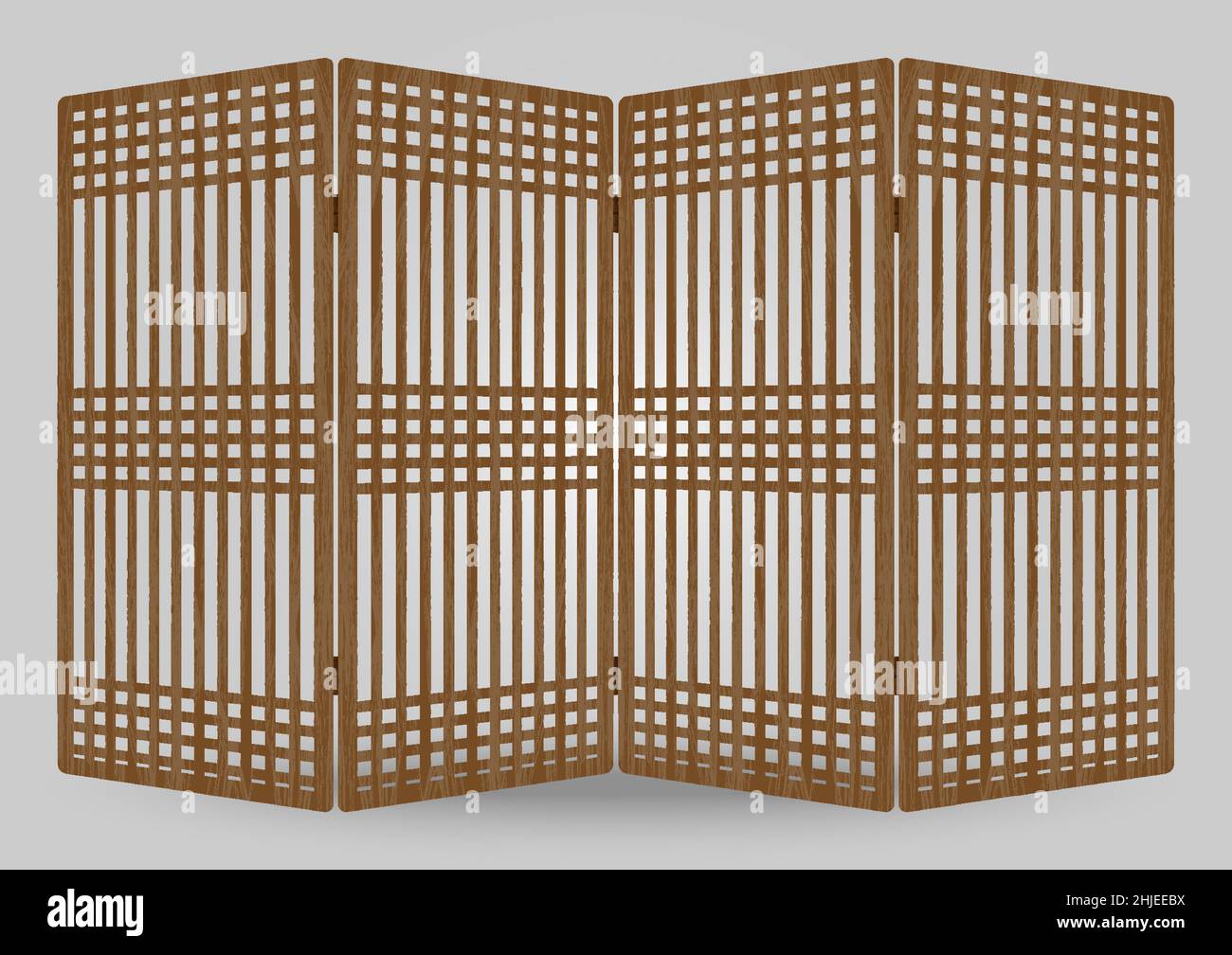 Traditional korea ornament wooden shutter frame pattern. Room divider