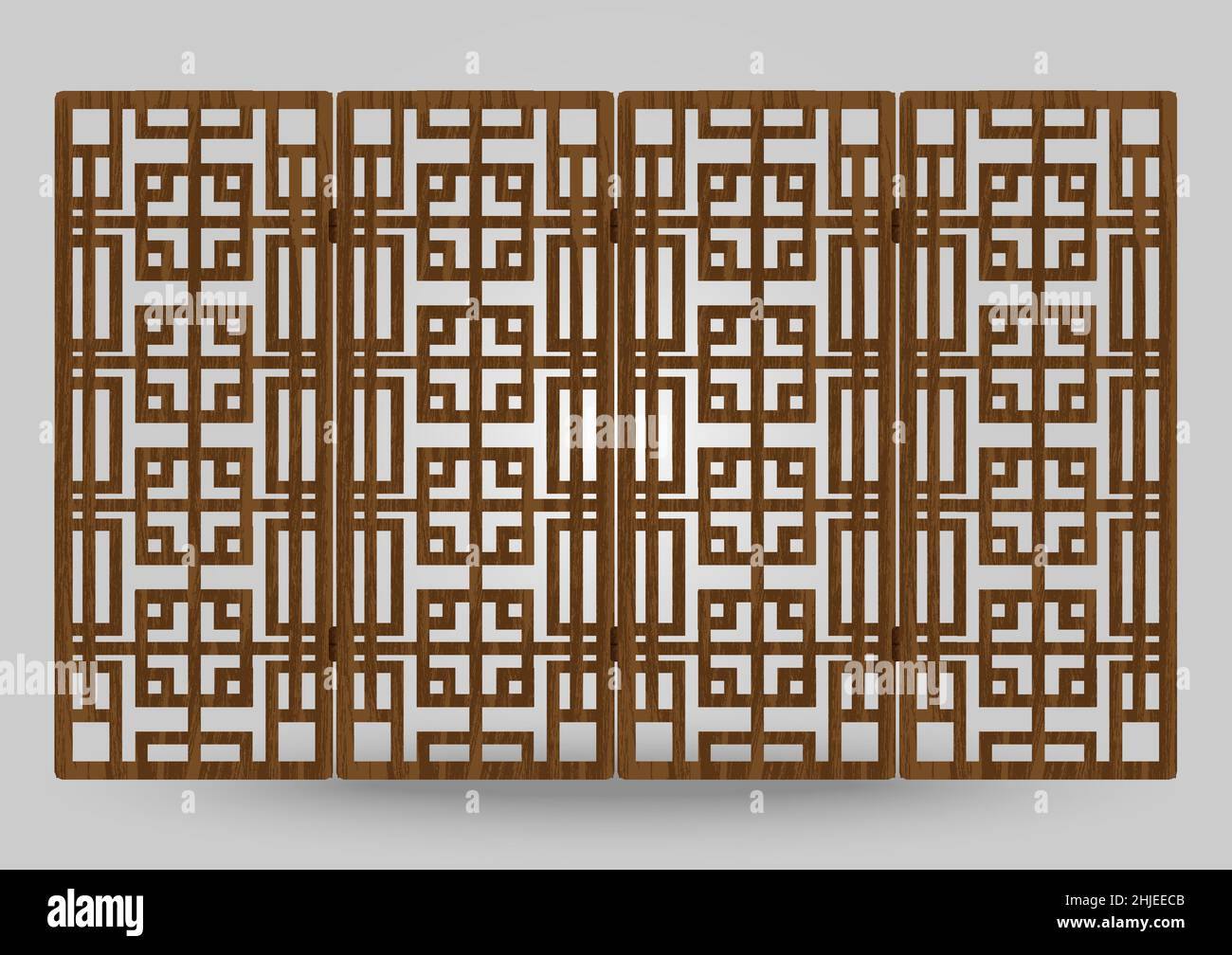 Traditional korea ornament wooden shutter frame pattern. Room divider