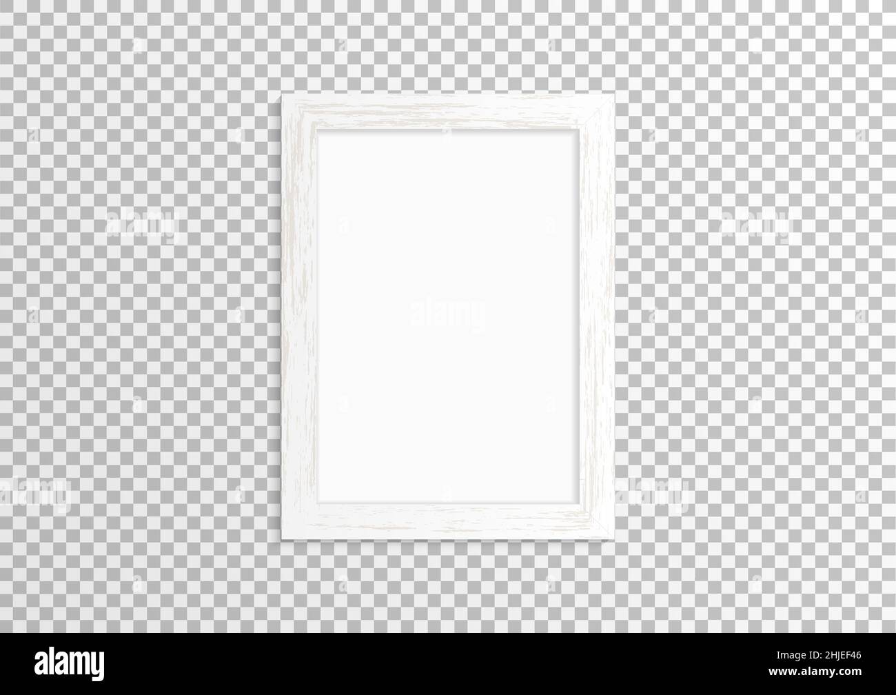 whitewash paint empty photo image frame. Mock up for composition object