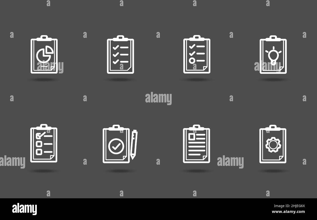 Business document sheet checklist icon. Thin stroke simple graphic report application form. Outline vector. Stock Vector