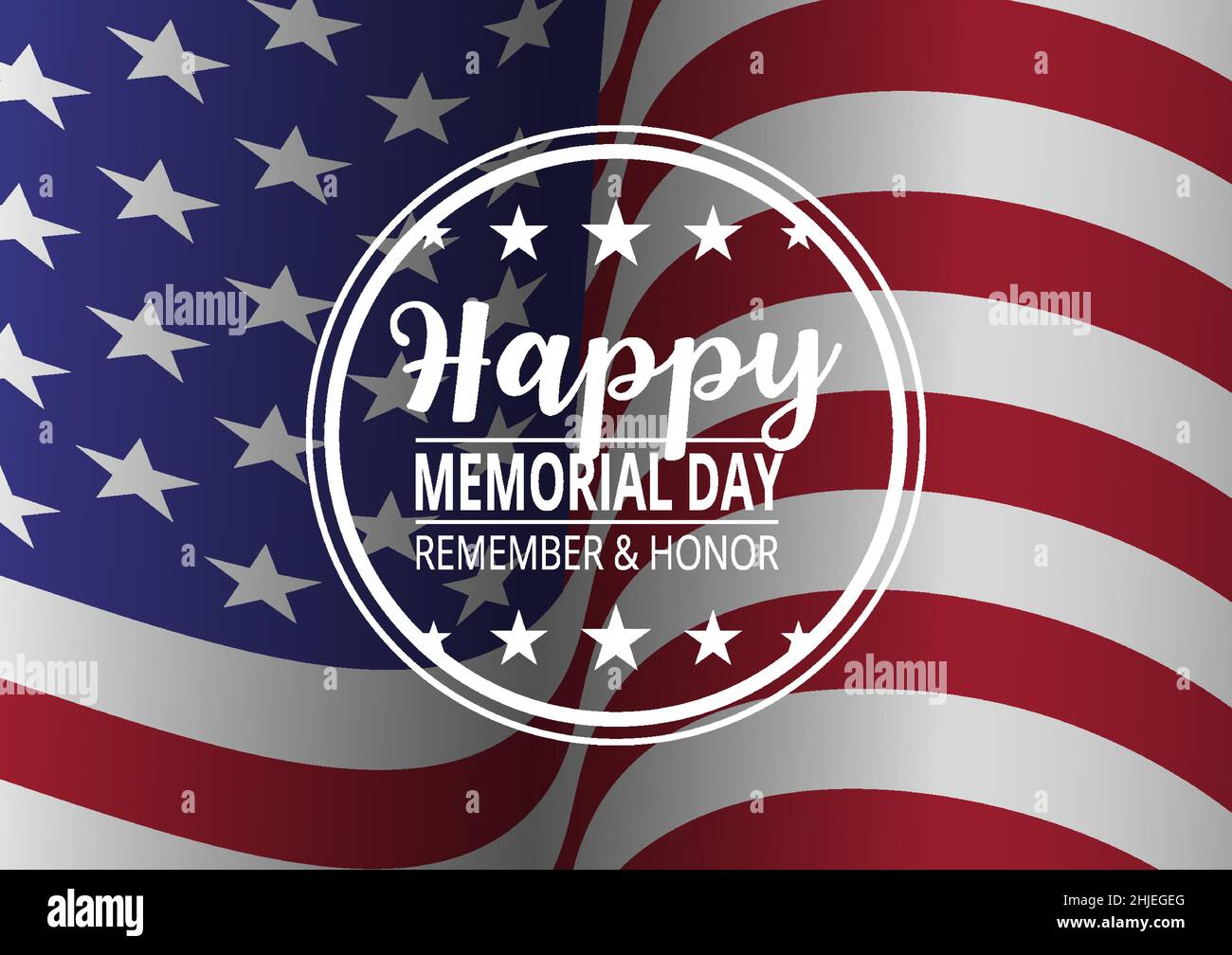 Waving USA flag background. Memorial day graphic vector illustration ...