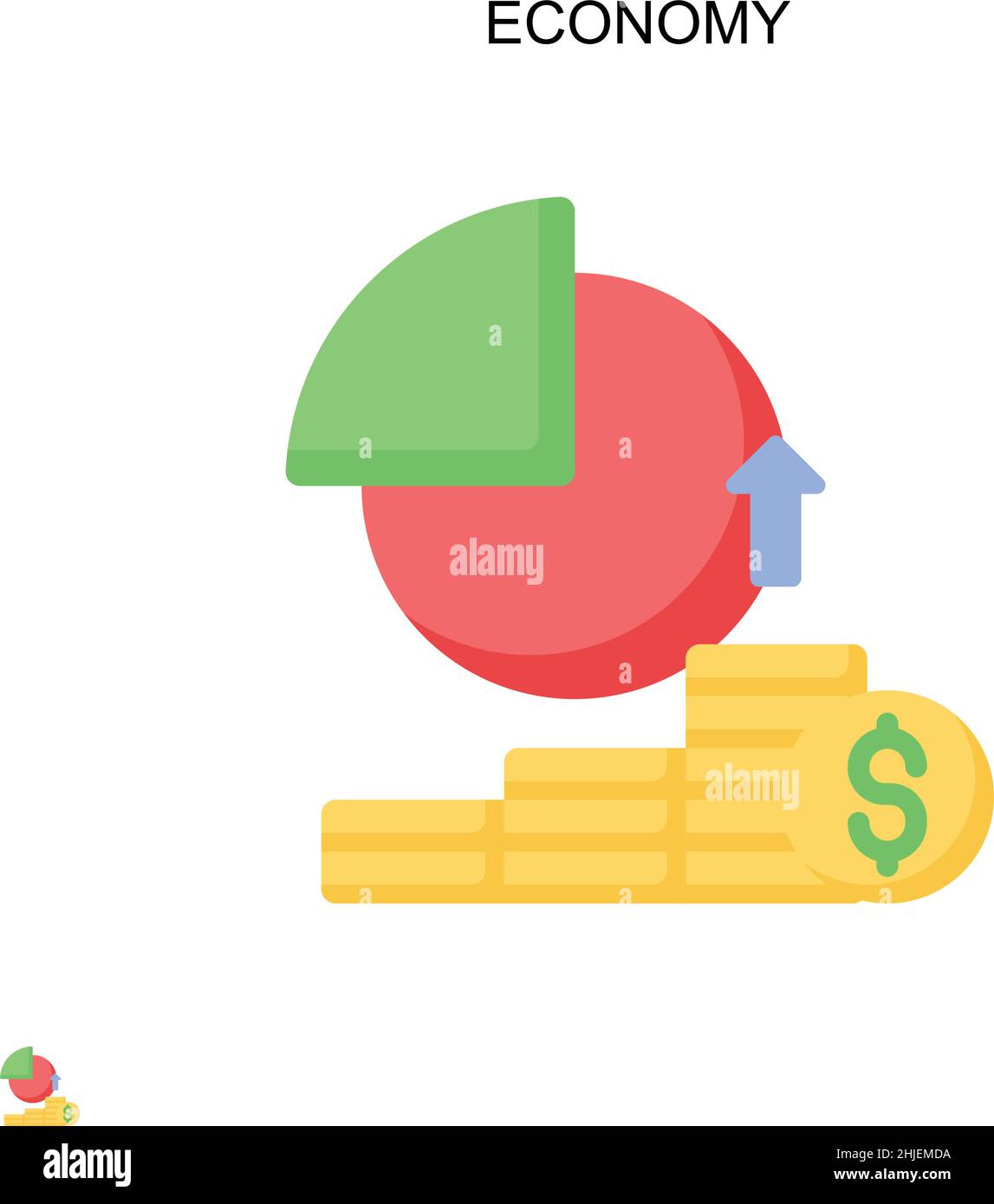 Economy Simple vector icon. Illustration symbol design template for web mobile UI element. Stock Vector