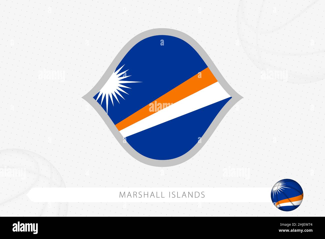 Marshall Islands flag for basketball competition on gray basketball
