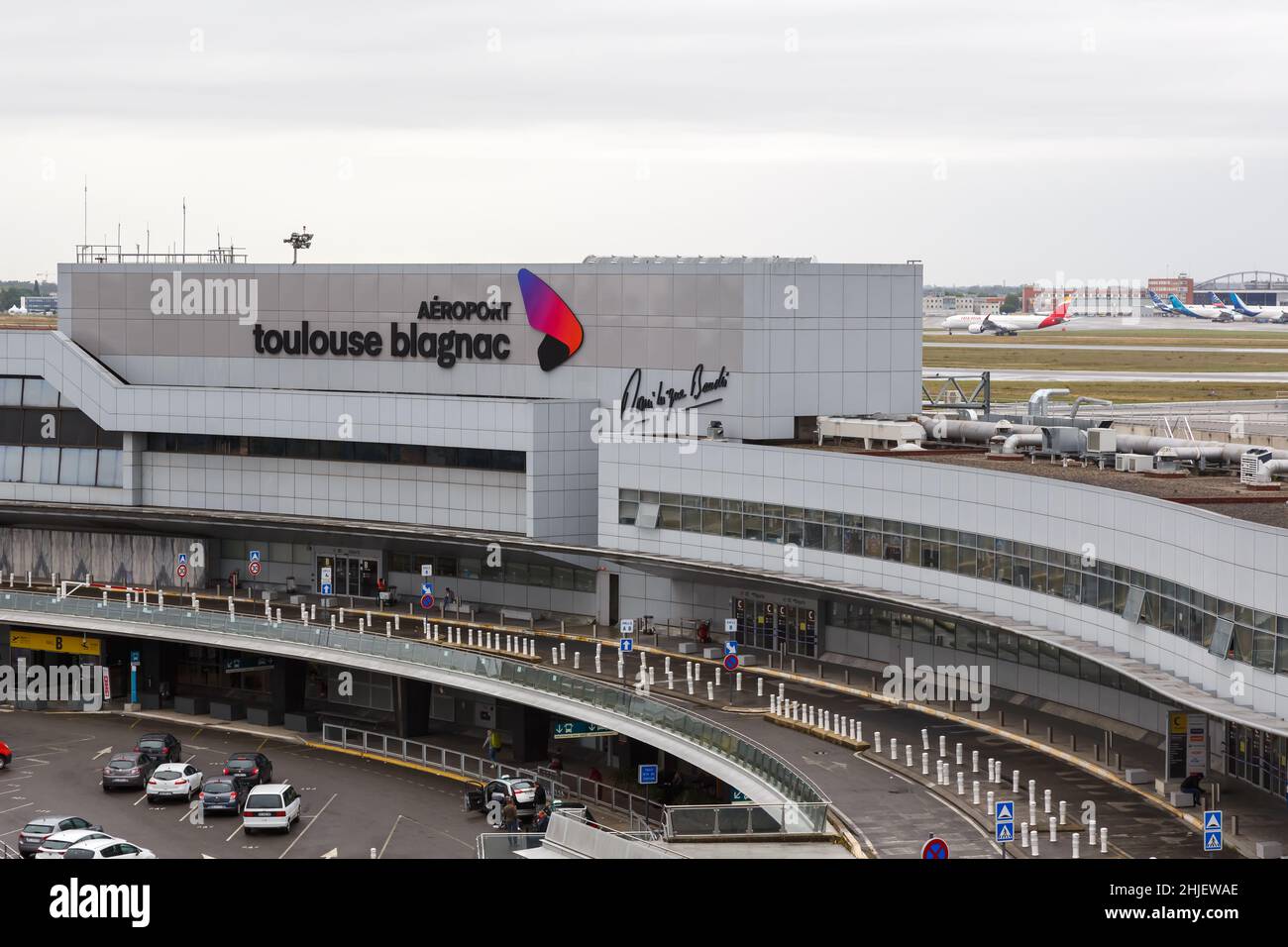 Toulouse, France - September 21, 2021: Terminal of Toulouse Blagnac airport (TLS) in France. Stock Photo