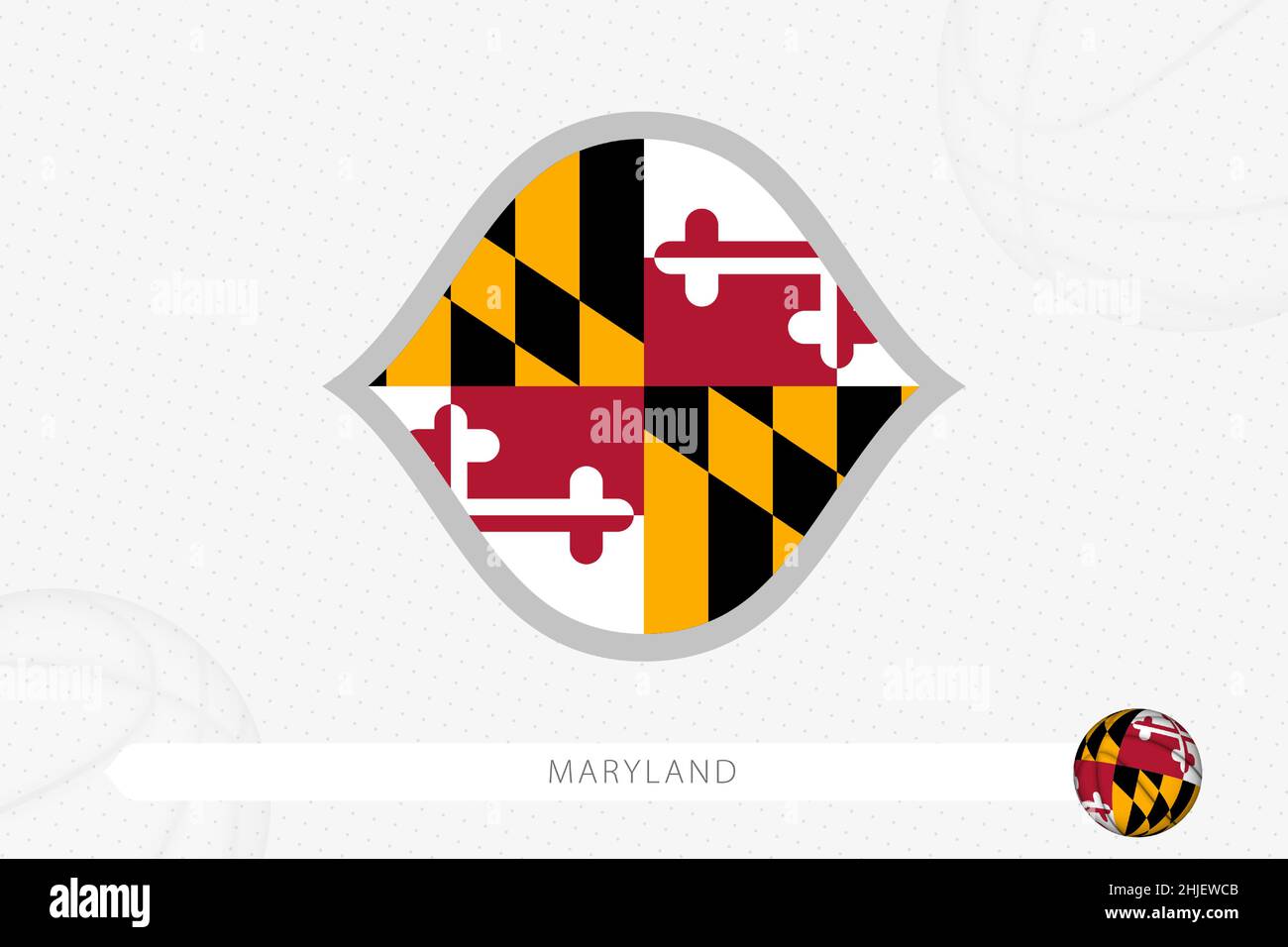Maryland flag for basketball competition on gray basketball background. Sports vector