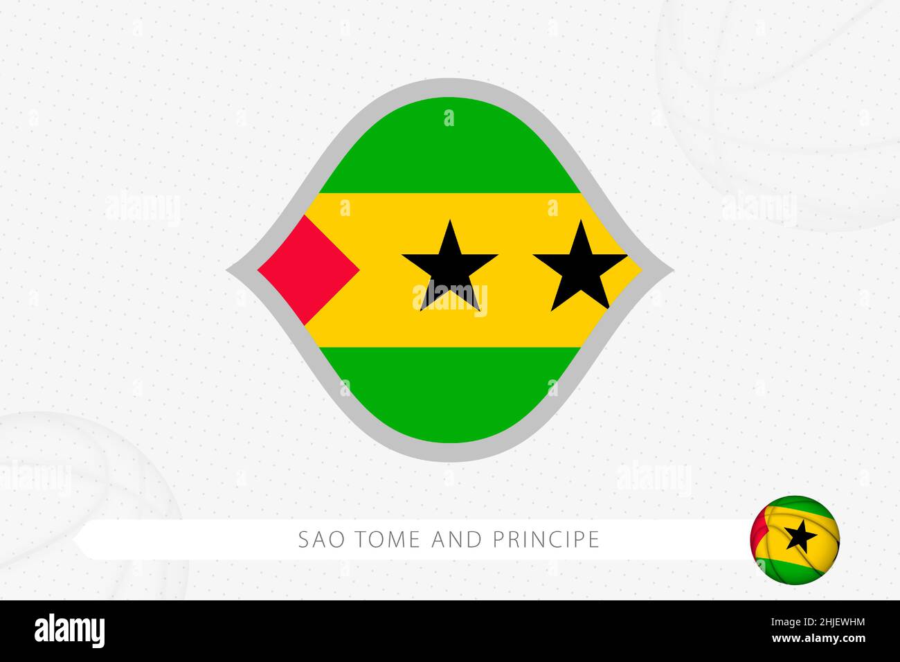 Sao Tome and Principe flag for basketball competition on gray