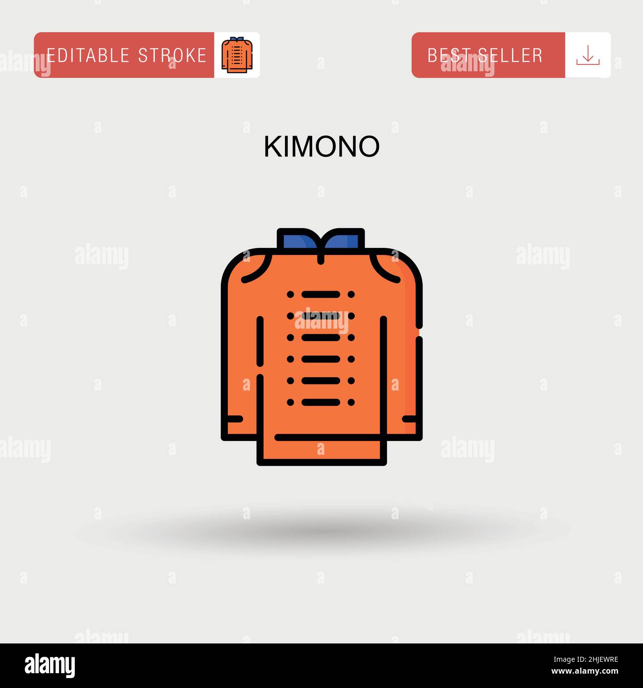 Kimono Simple vector icon. Stock Vector