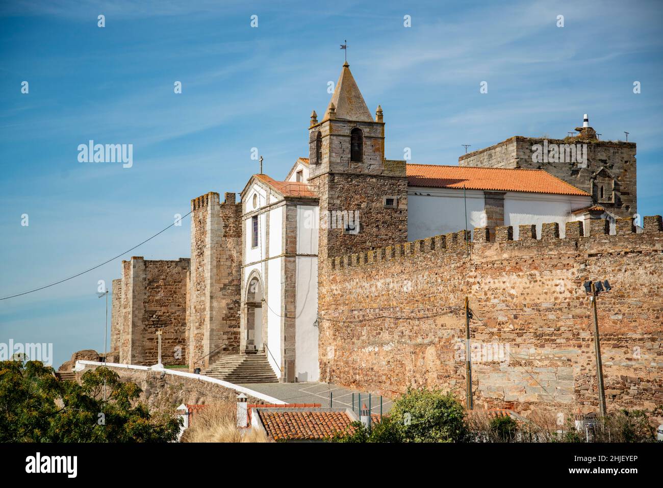 the Castelo de Mourao in the Town of Mourao in Alentejo in Portugal ...
