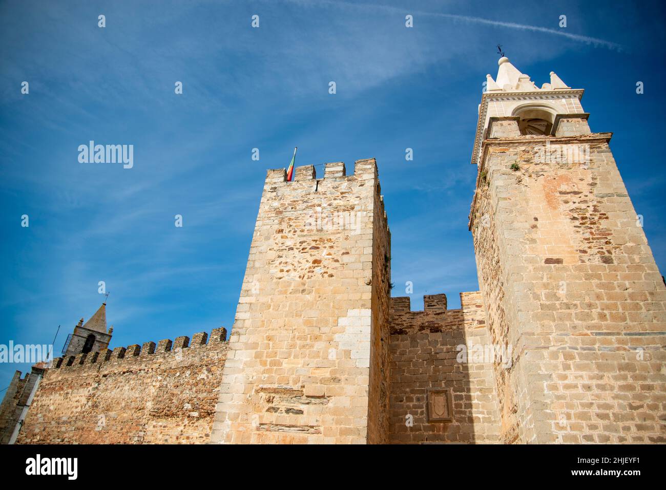the Castelo de Mourao in the Town of Mourao in Alentejo in Portugal ...