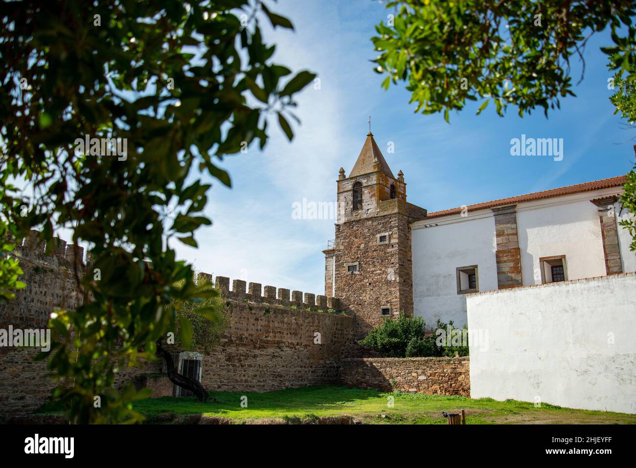 the Castelo de Mourao in the Town of Mourao in Alentejo in Portugal ...