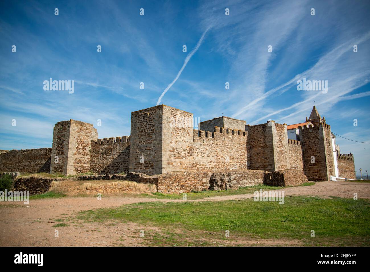 the Castelo de Mourao in the Town of Mourao in Alentejo in Portugal ...