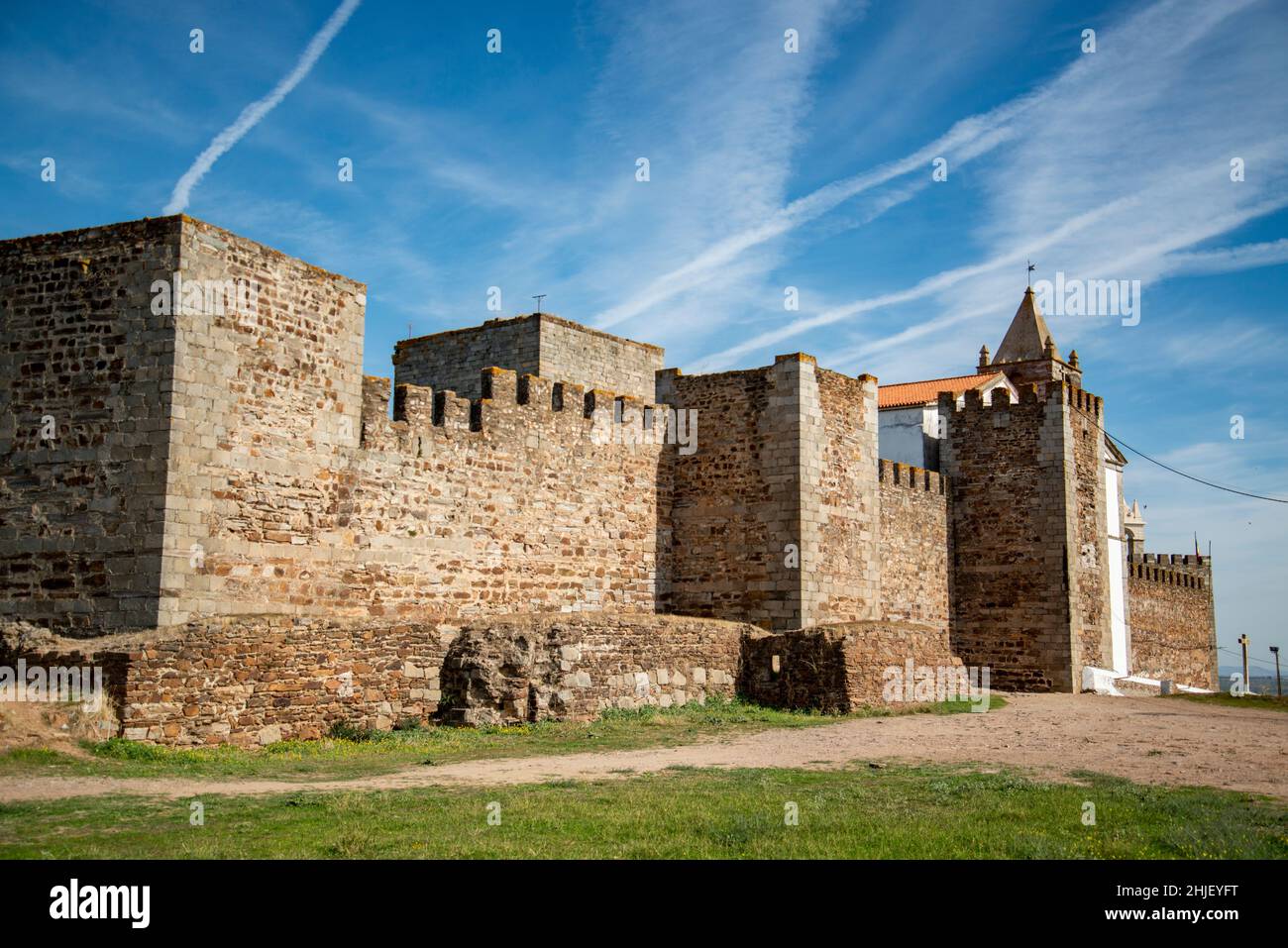 the Castelo de Mourao in the Town of Mourao in Alentejo in Portugal ...