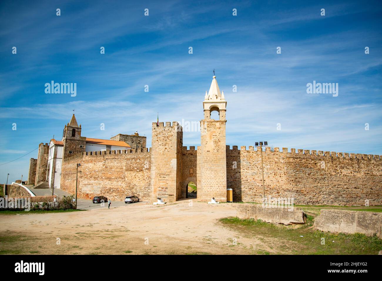 the Castelo de Mourao in the Town of Mourao in Alentejo in Portugal ...