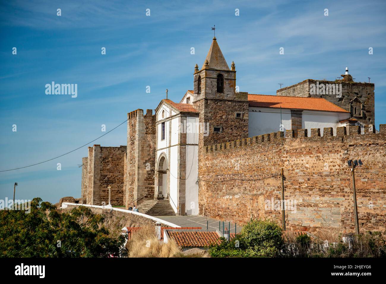 the Castelo de Mourao in the Town of Mourao in Alentejo in Portugal ...