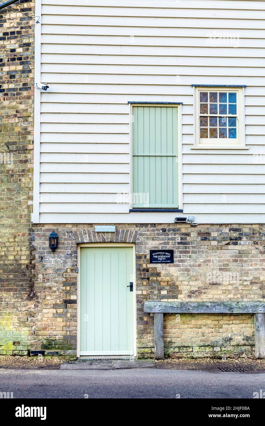 Exterior detail of the restored Stotfold Water Mill, Bedfordshire, UK Stock Photo