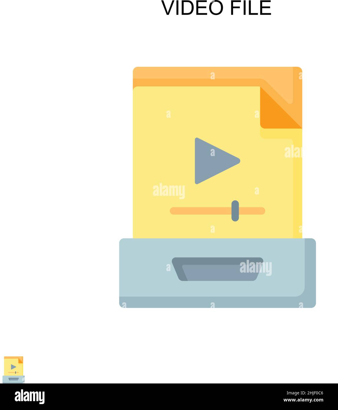 Video file Simple vector icon. Illustration symbol design template for web mobile UI element. Stock Vector