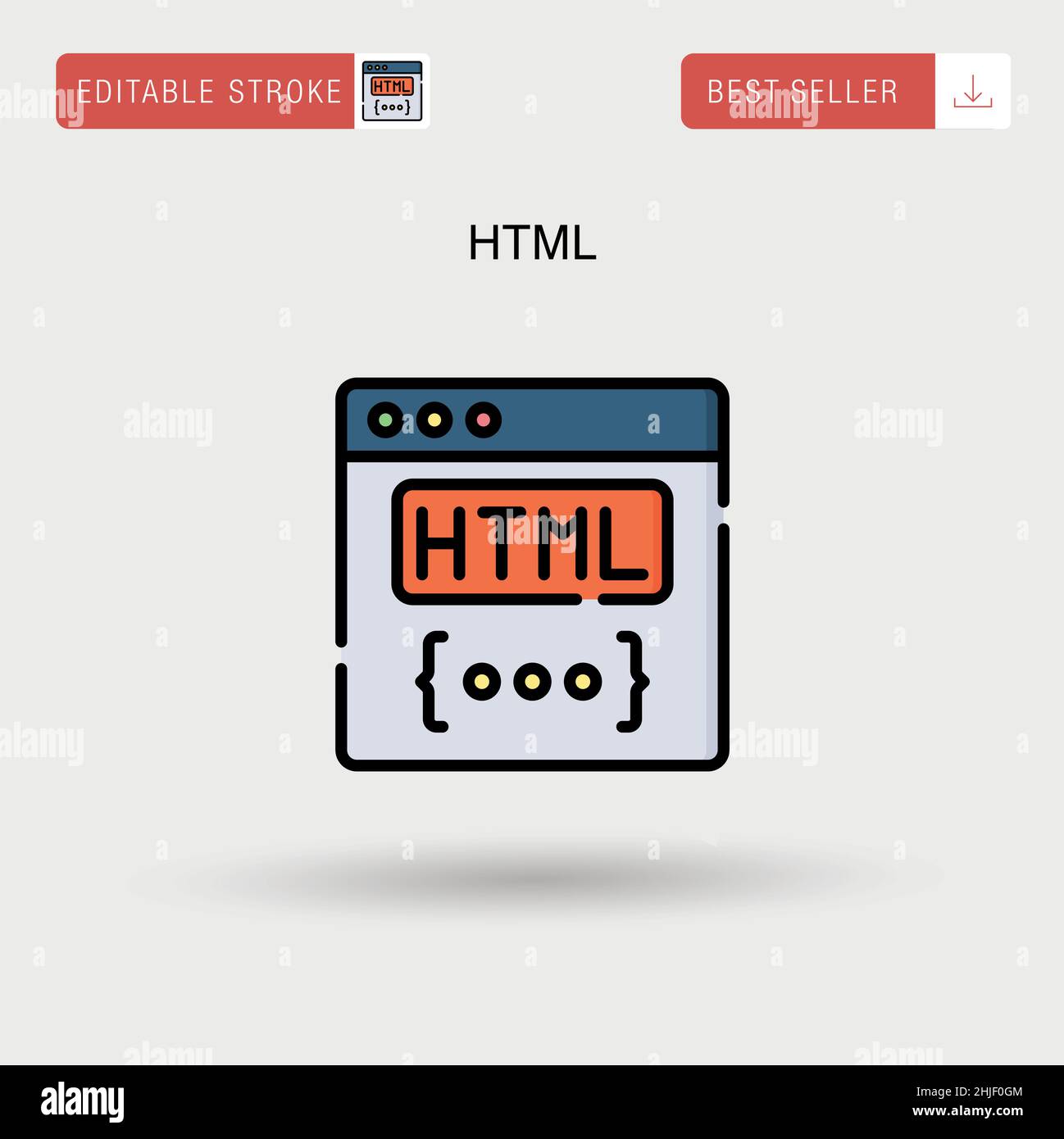 Html Simple vector icon. Stock Vector