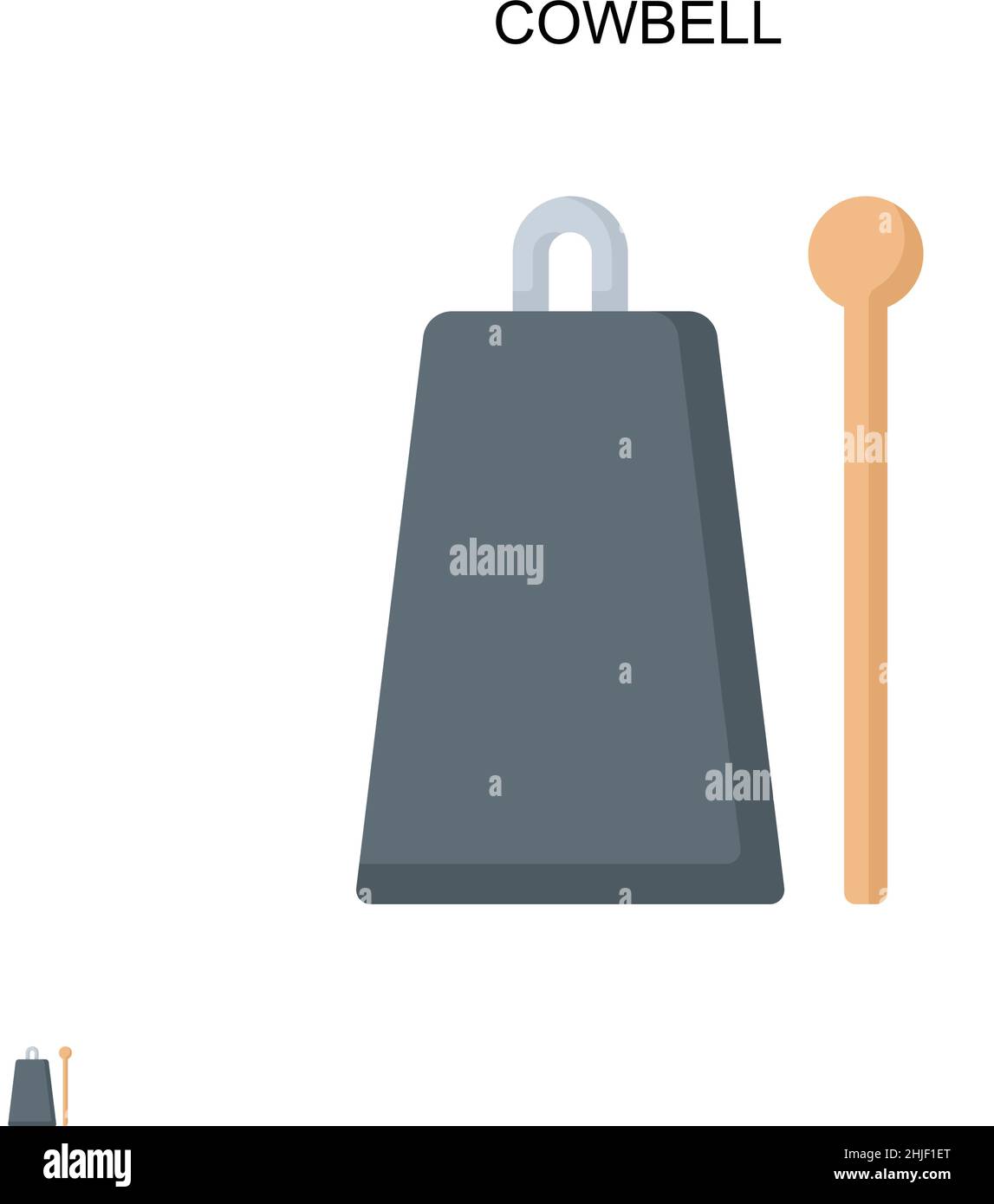 Cowbell Icon Simple Linear Style Cow Bell With Stick Symbol Stock  Illustration - Download Image Now - iStock
