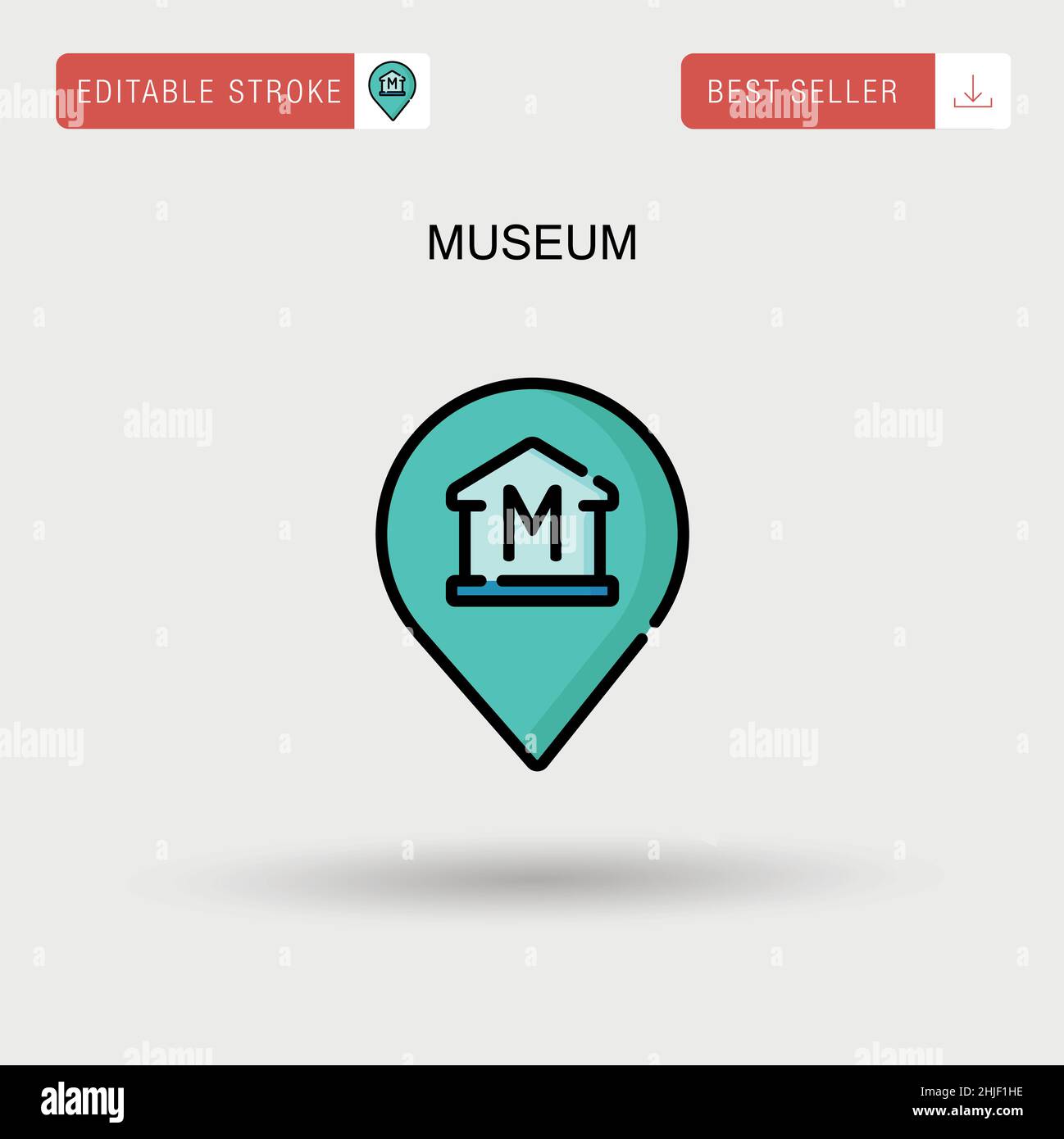 Museum Simple vector icon. Stock Vector