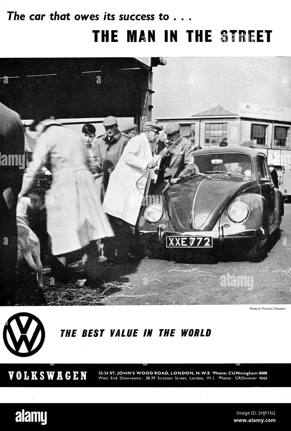 A vintage advert for The Volkswagen Beetle from Motor Sport Magazine, 1960 Stock Photo
