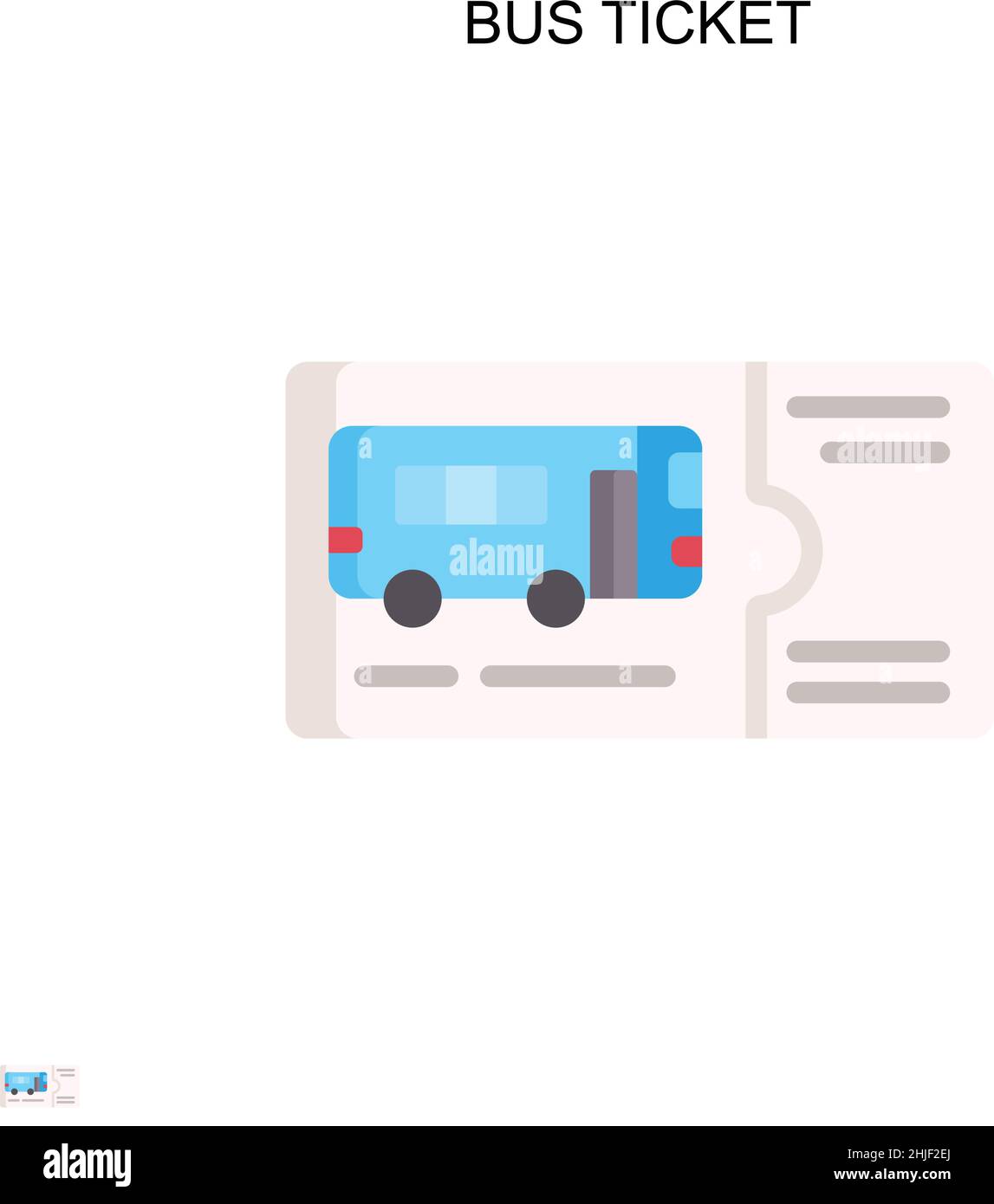 Bus ticket Simple vector icon. Illustration symbol design template for web mobile UI element. Stock Vector