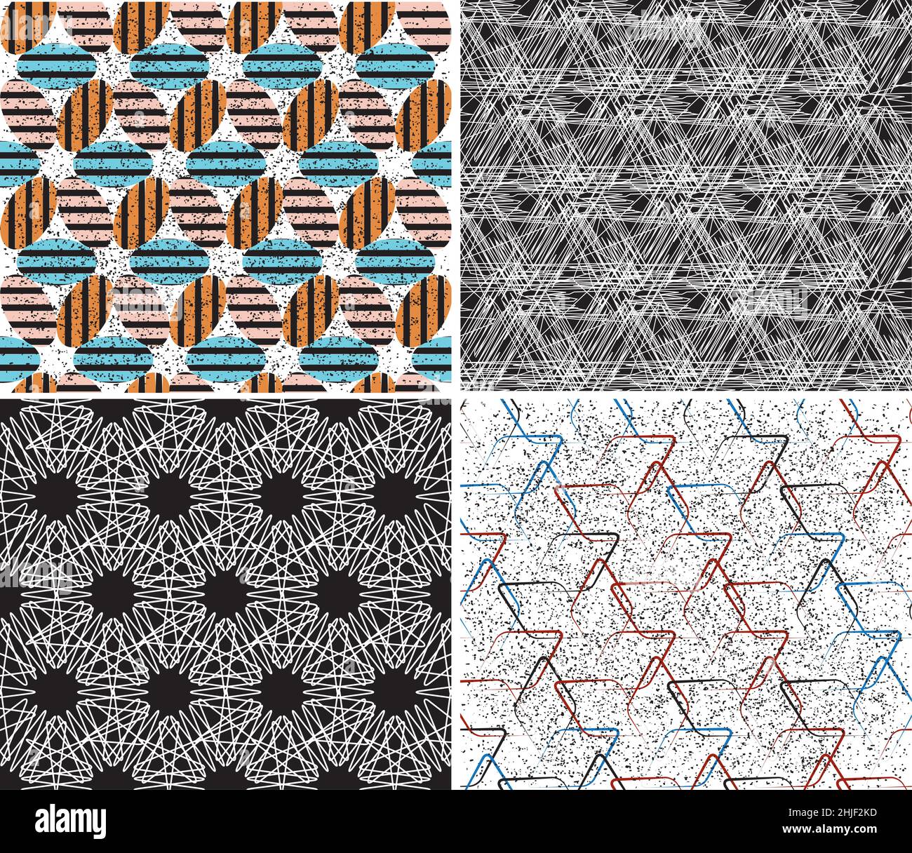 6 different vector patterns in the same package(eps). One pattern is paid and 5 are free (white dividing lines) Stock Vector