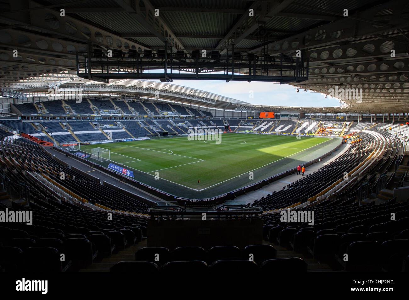 General interior view of MKM Stadium, home stadium of Hull City Stock Photo