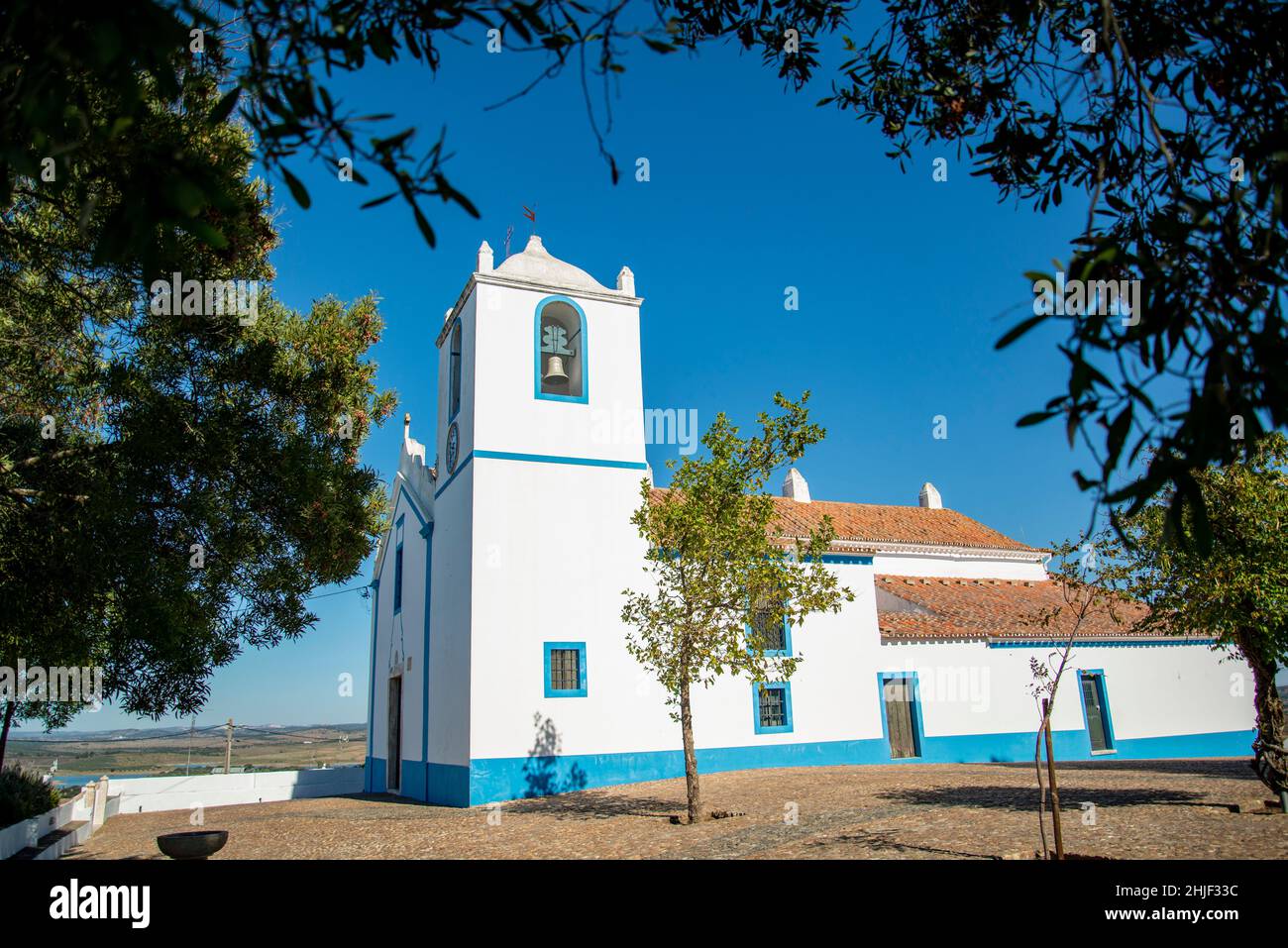the igreja Martiz de Sao Pedro in the Village of Terena in Alentejo in  Portugal.  Portugal, Terena, October, 2021 Stock Photo