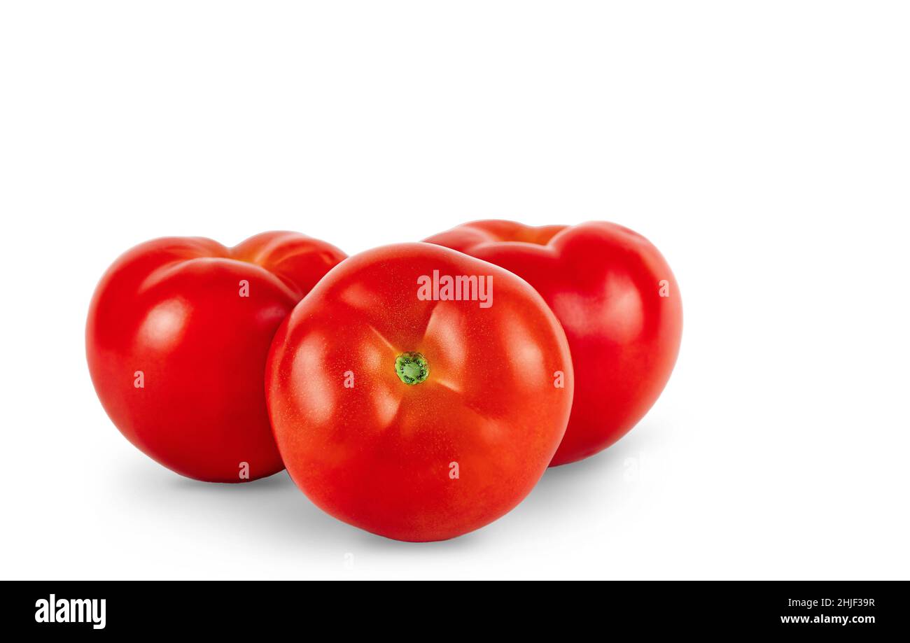 Fresh red color tomato isolated on white background with shadow Stock Photo