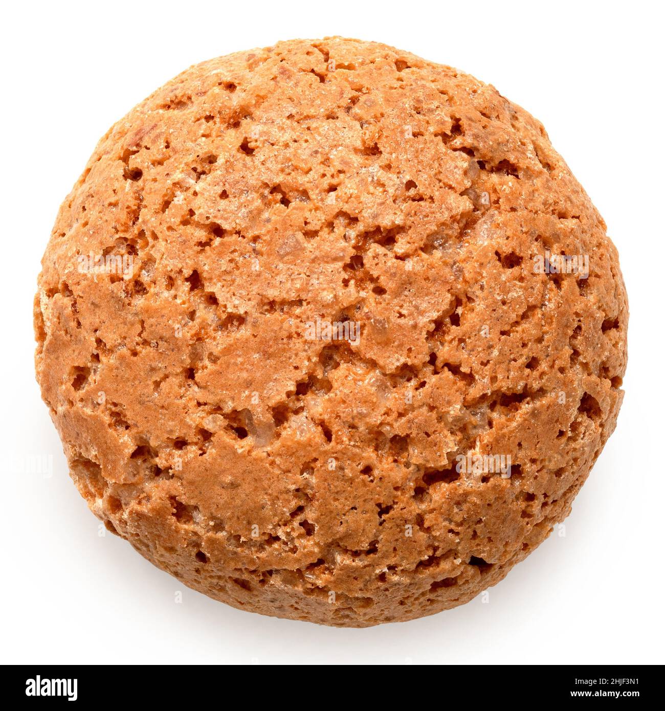Whole amaretti biscuit isolated on white. Top view. Stock Photo