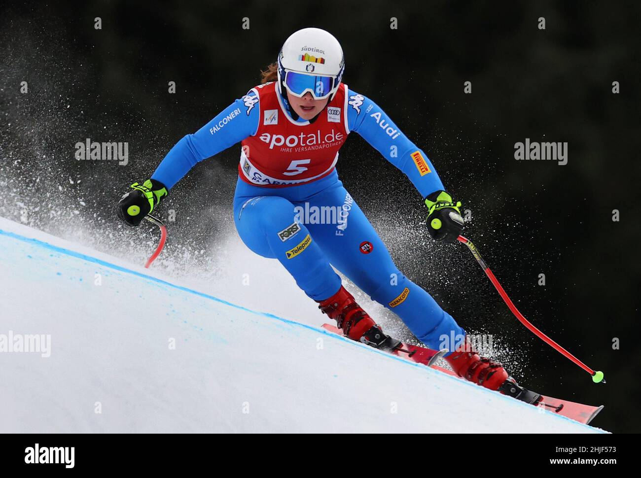 Garmisch Partenkirchen, Germany. 29th Jan, 2022. Alpine skiing: World Cup, downhill, women. Nadia Delago from Italy skis on the Kandahar. Credit: Karl-Josef Hildenbrand/dpa/Alamy Live News Stock Photo