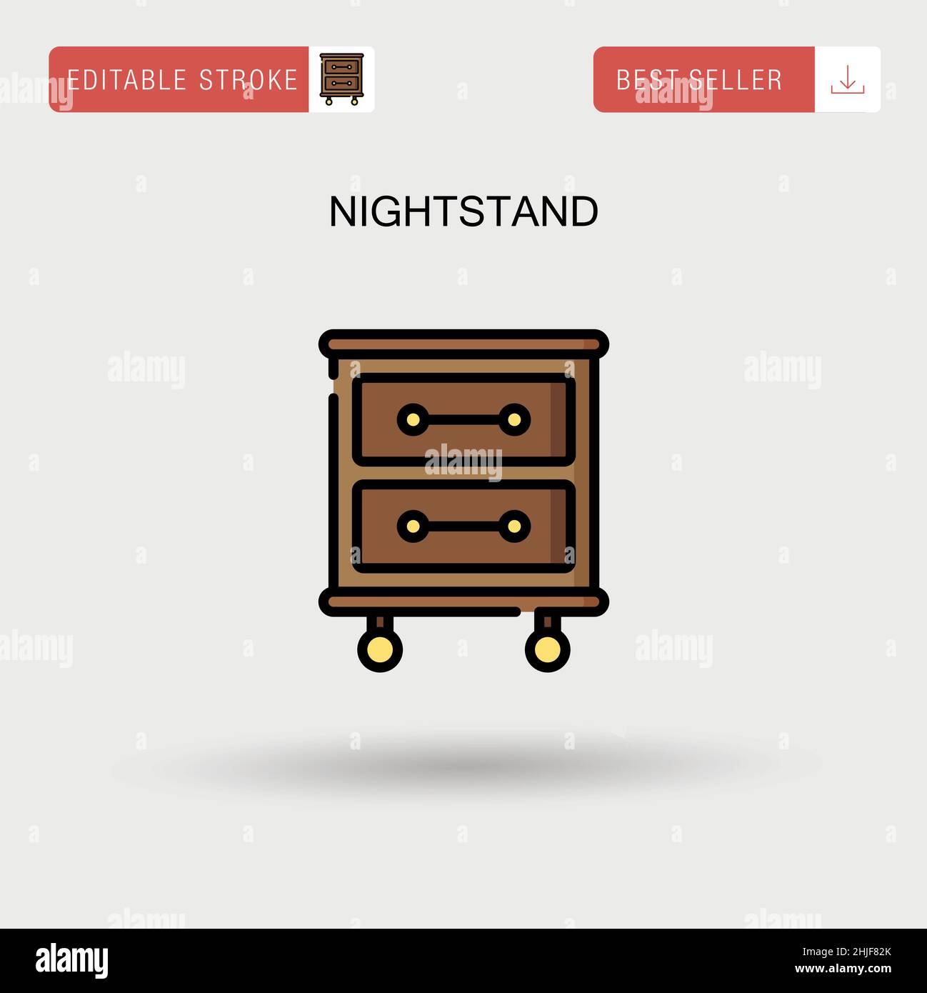 Nightstand Simple vector icon. Stock Vector