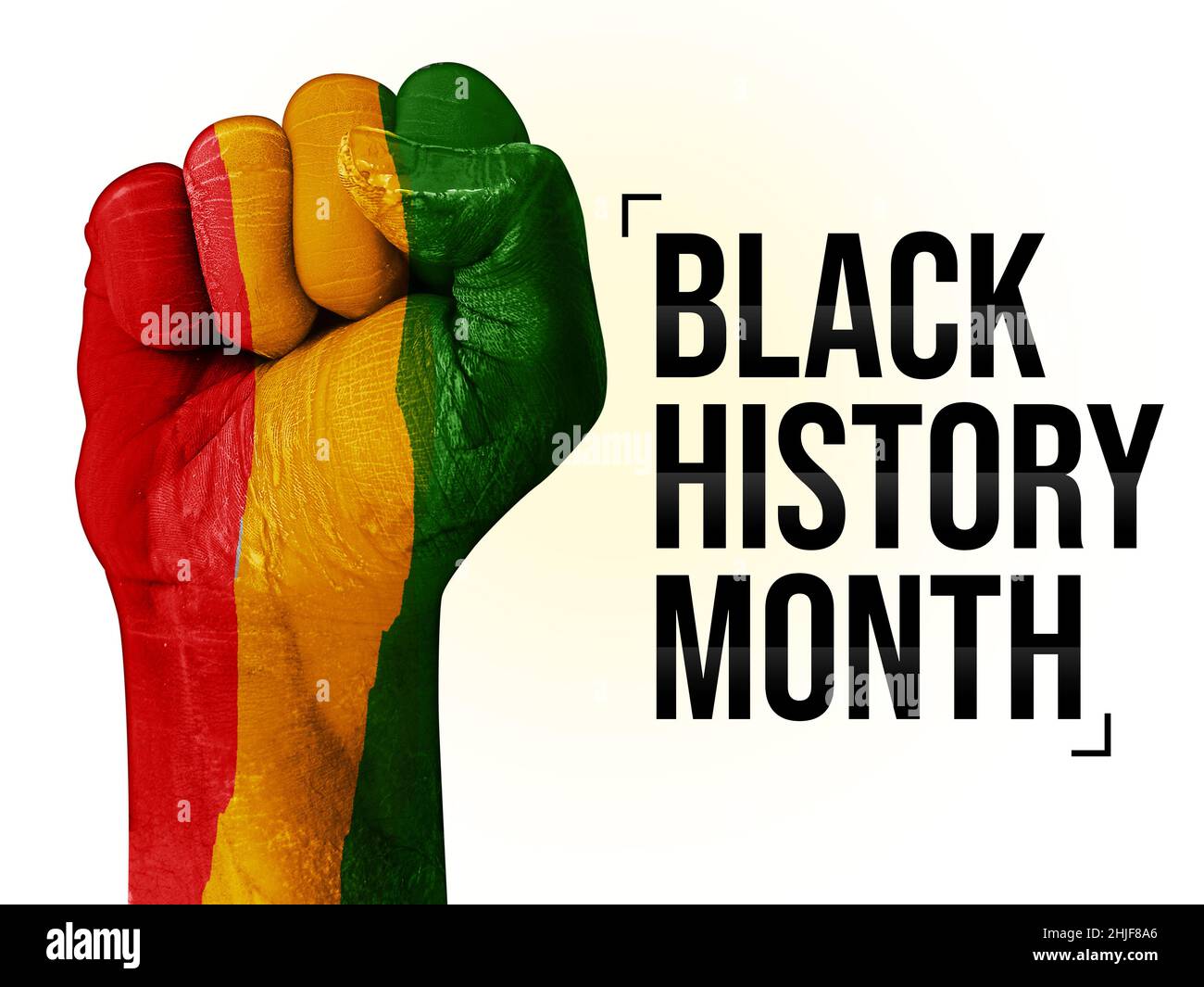 Black History Month Fist Design with Typography. Abstract Colorful