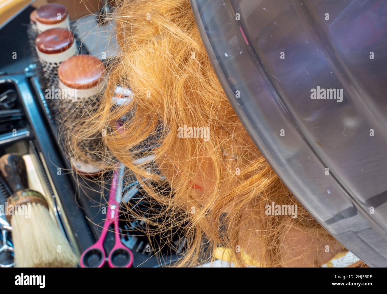 Perm in a hairdresser symbol Stock Photo