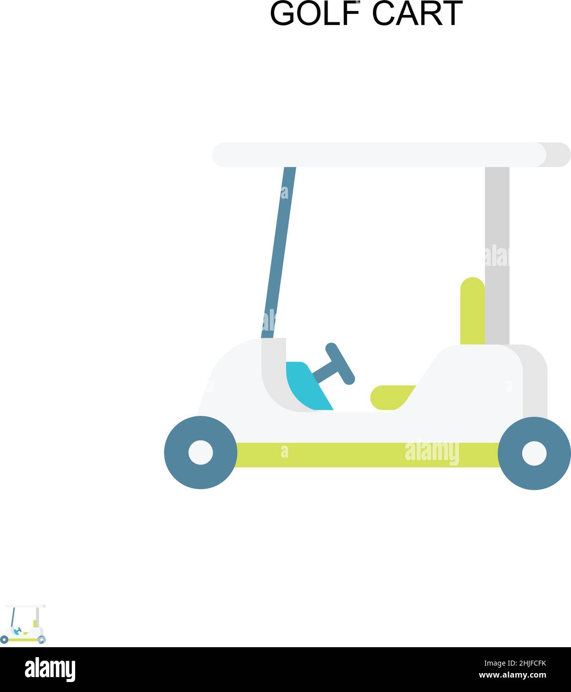 Golf cart Simple vector icon. Illustration symbol design template for web mobile UI element. Stock Vector